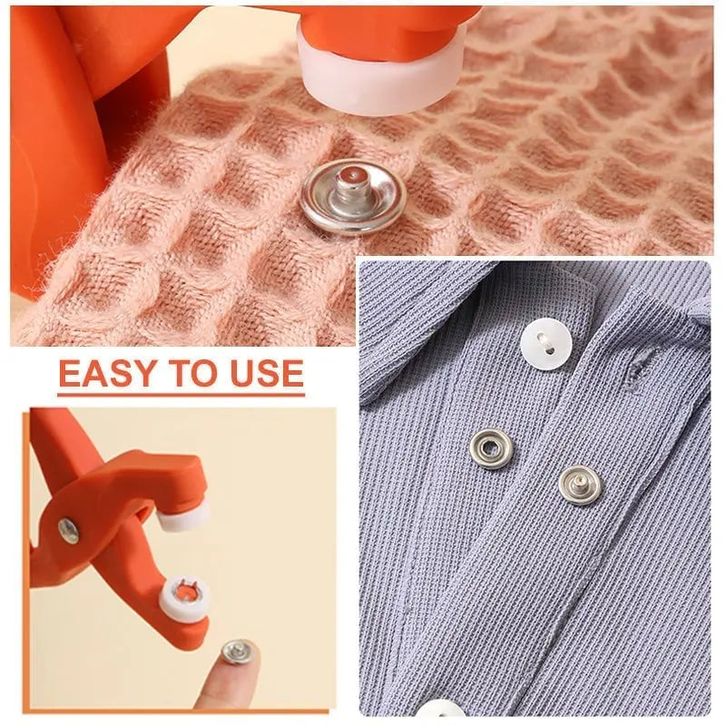 👕Alicates de instalación + 150 botones🧵 Pinza para Colocar Botones sin Coser + 150 Botones Incluidos – ¡Repara tu Ropa en Segundos ✨