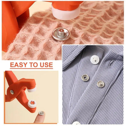 👕Alicates de instalación + 150 botones🧵 Pinza para Colocar Botones sin Coser + 150 Botones Incluidos – ¡Repara tu Ropa en Segundos ✨