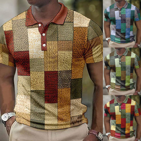 💥👕【S-5XL】Muška ležerna POLO majica s geometrijskim uzorkom iz 2026.