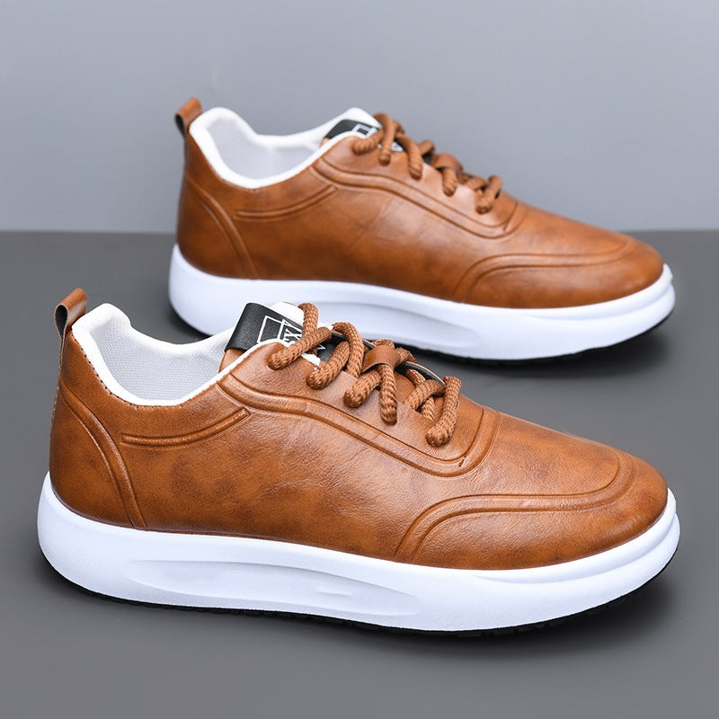 👨👞【39-44】Męskie wodoodporne skórzane trampki z miękką podeszwą -4089526