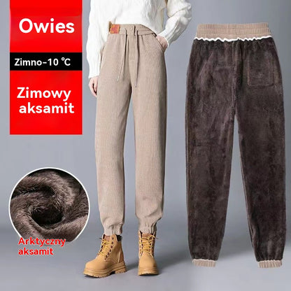 🔥👖【S-3XL】Luźne spodnie codzienne z mankietami i bardzo grubym polarem o gramaturze 700 g