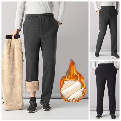 ❄️⛄【XL-5XL】Grube spodnie dresowe z wełny jagnięcej dla mężczyzn w średnim i starszym wieku