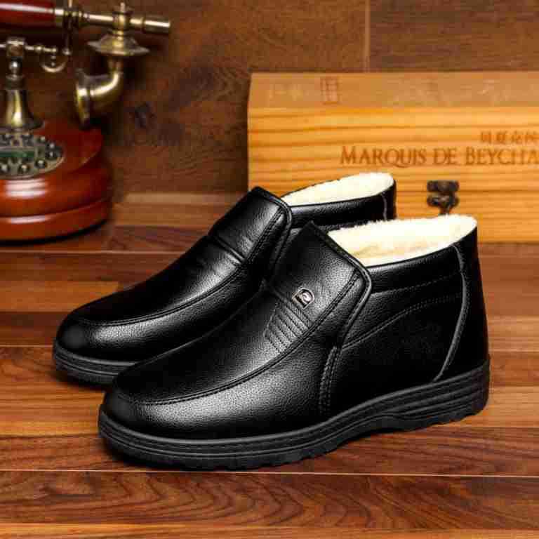 🔥【39-44】Ciepłe, zimowe, aksamitne, antypoślizgowe, męskie, codzienne, wysokie, bawełniane buty dla osób starszych