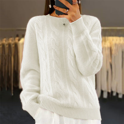 【S-XL】Nov zimski topel ženski pulover iz kašmirja z okroglim izrezom